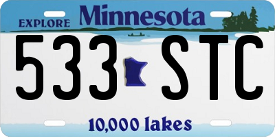 MN license plate 533STC