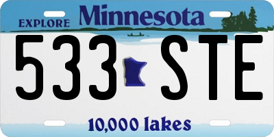 MN license plate 533STE