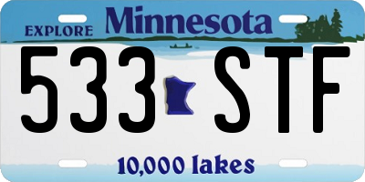 MN license plate 533STF