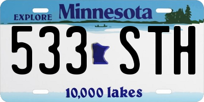 MN license plate 533STH