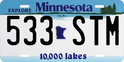 MN license plate 533STM
