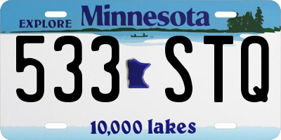 MN license plate 533STQ
