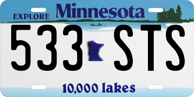 MN license plate 533STS