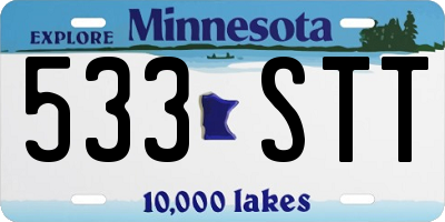 MN license plate 533STT
