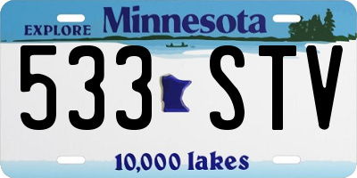 MN license plate 533STV