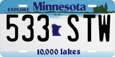 MN license plate 533STW