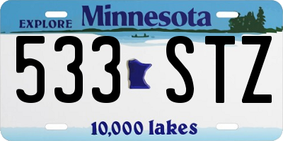 MN license plate 533STZ