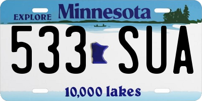 MN license plate 533SUA