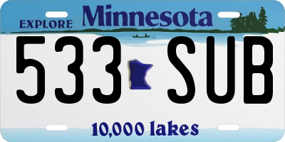 MN license plate 533SUB
