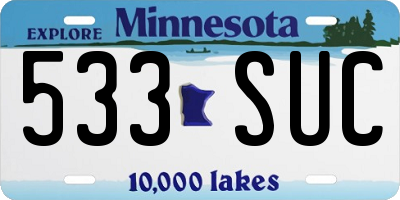 MN license plate 533SUC