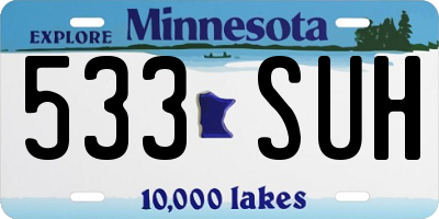 MN license plate 533SUH