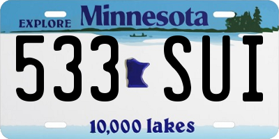 MN license plate 533SUI