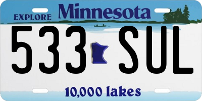 MN license plate 533SUL