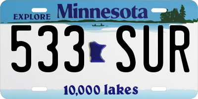 MN license plate 533SUR