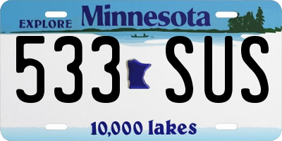MN license plate 533SUS