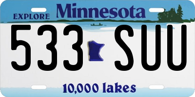MN license plate 533SUU