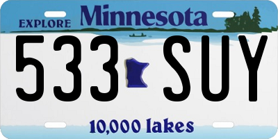 MN license plate 533SUY