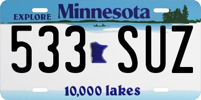 MN license plate 533SUZ