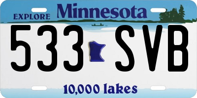 MN license plate 533SVB