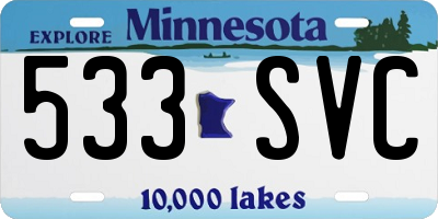 MN license plate 533SVC