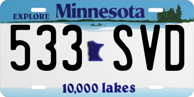 MN license plate 533SVD