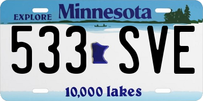 MN license plate 533SVE