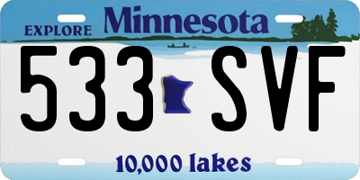 MN license plate 533SVF