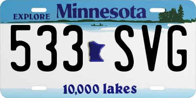 MN license plate 533SVG