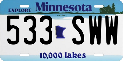 MN license plate 533SWW
