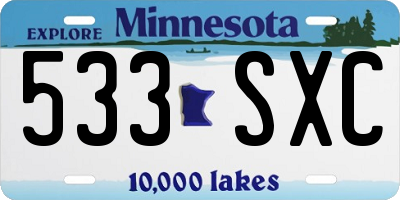 MN license plate 533SXC