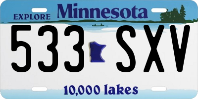 MN license plate 533SXV