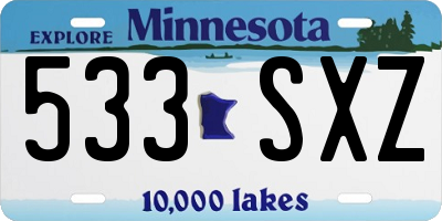 MN license plate 533SXZ