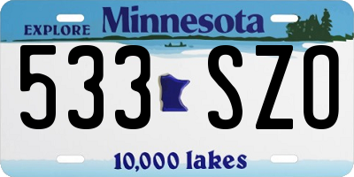 MN license plate 533SZO