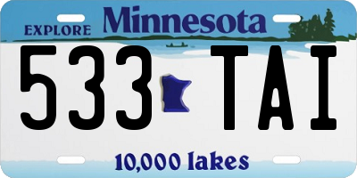 MN license plate 533TAI