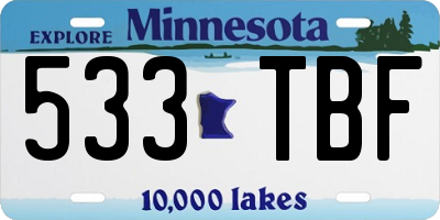 MN license plate 533TBF