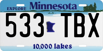 MN license plate 533TBX