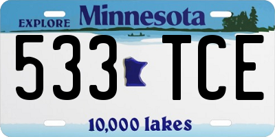 MN license plate 533TCE