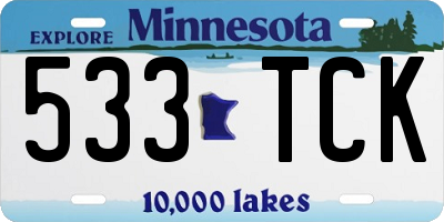 MN license plate 533TCK