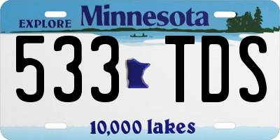 MN license plate 533TDS