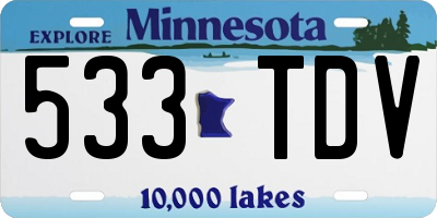 MN license plate 533TDV