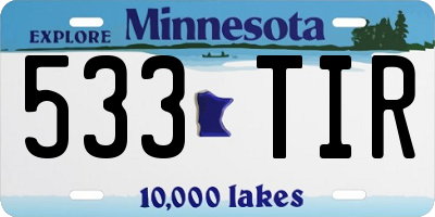MN license plate 533TIR