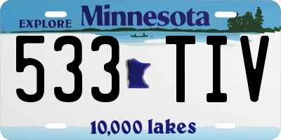 MN license plate 533TIV