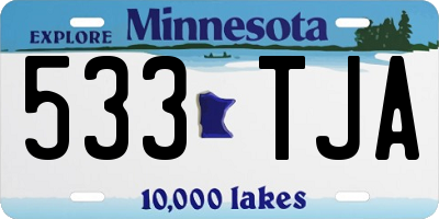 MN license plate 533TJA