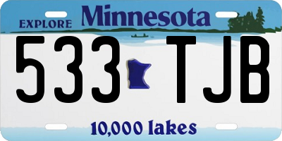 MN license plate 533TJB