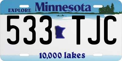 MN license plate 533TJC
