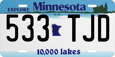 MN license plate 533TJD