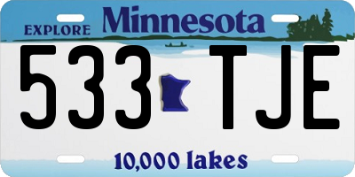 MN license plate 533TJE