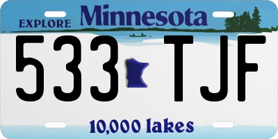 MN license plate 533TJF