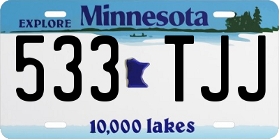 MN license plate 533TJJ