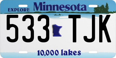 MN license plate 533TJK
